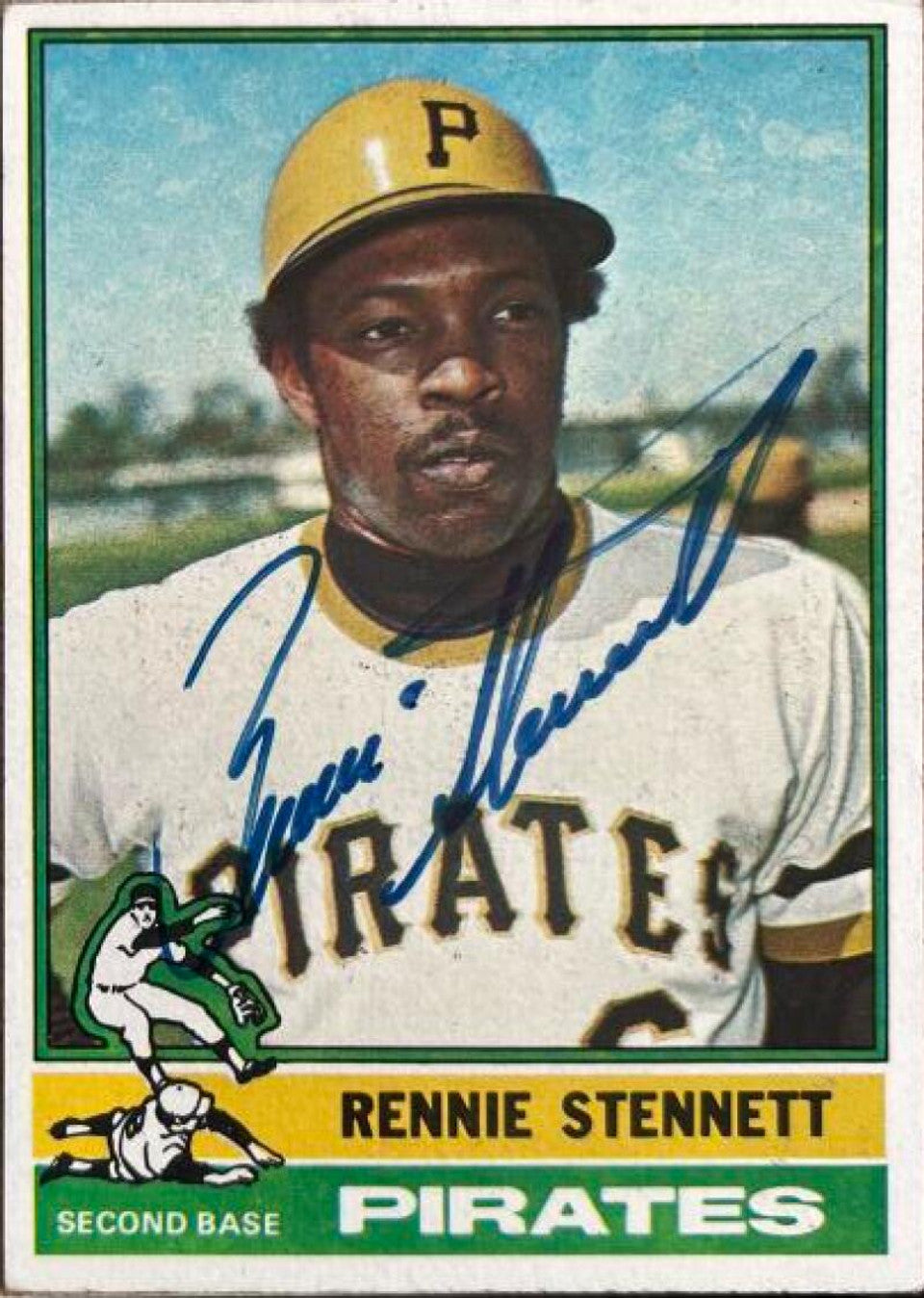 Rennie Stennett Signed 1976 Topps Baseball Card - Pittsburg Pirates