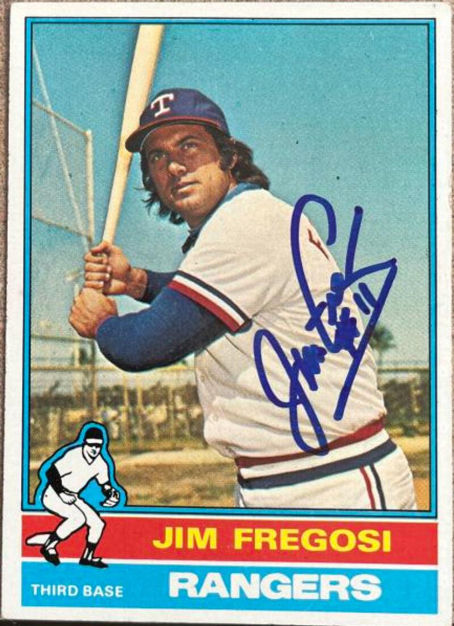 ジム・フレゴシ直筆サイン入り 1976 Topps ベースボールカード - テキサス・レンジャーズ