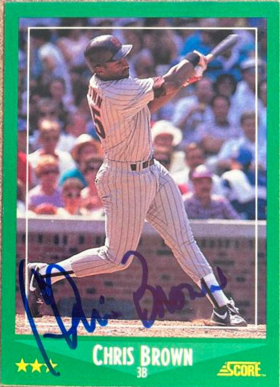 Chris Brown Signed 1988 Score Baseball Card - San Diego Padres