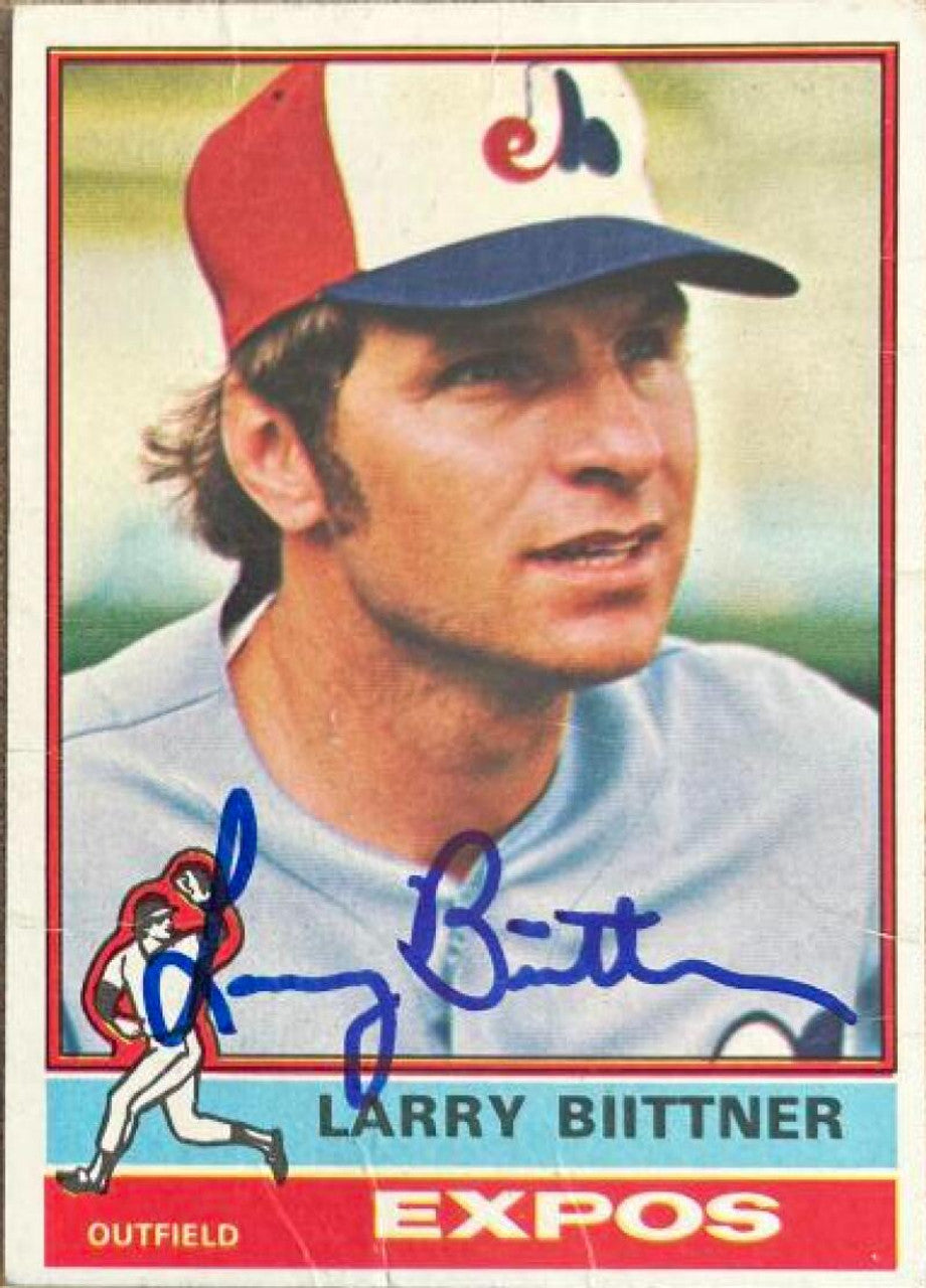 Larry Biittner Signed 1976 Topps Baseball Card - Montreal Expos