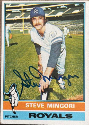 Steve Mingori Signed 1976 Topps Baseball Card - Kansas City Royals