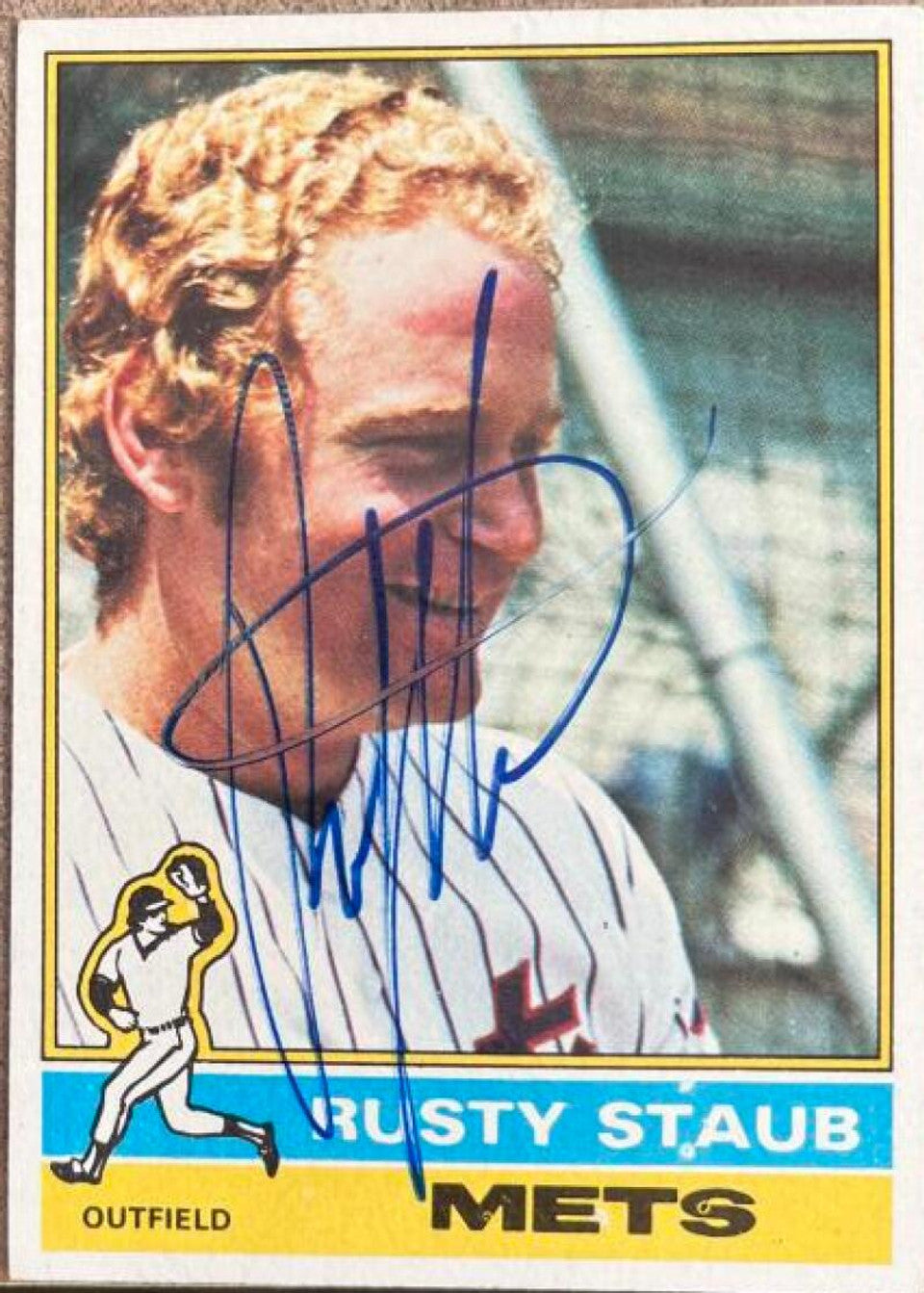 ラスティ・スタウブ サイン入り 1976 Topps ベースボールカード - ニューヨーク・メッツ