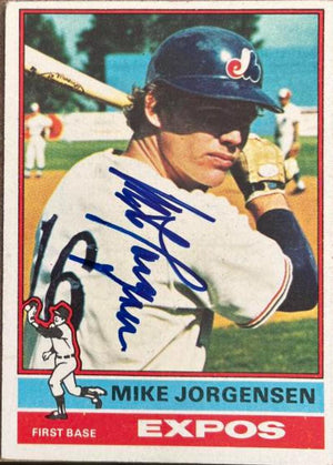 Mike Jorgensen Signed 1976 Topps Baseball Card - Montreal Expos