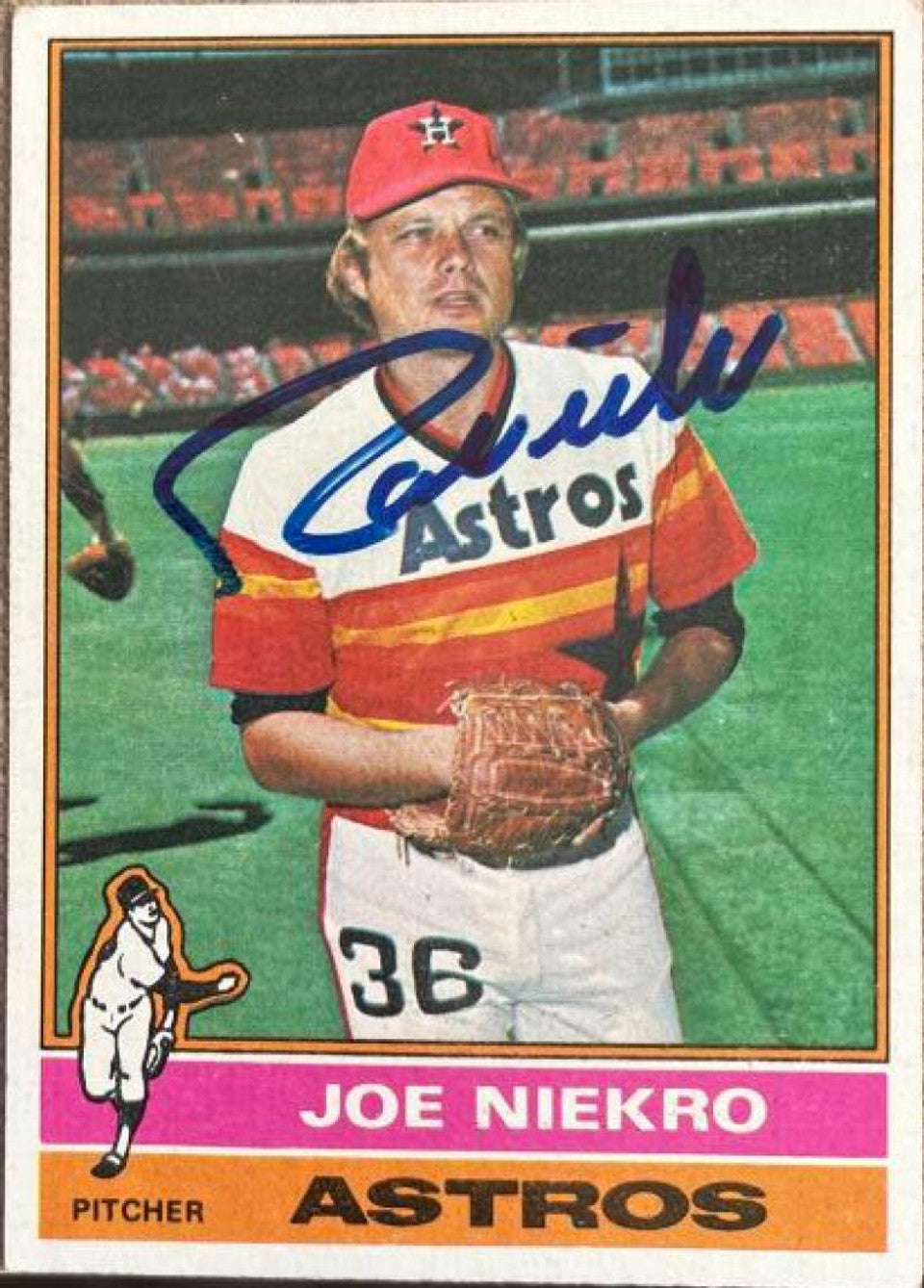 Joe Niekro Signed 1976 Topps Baseball Card - Houston Astros