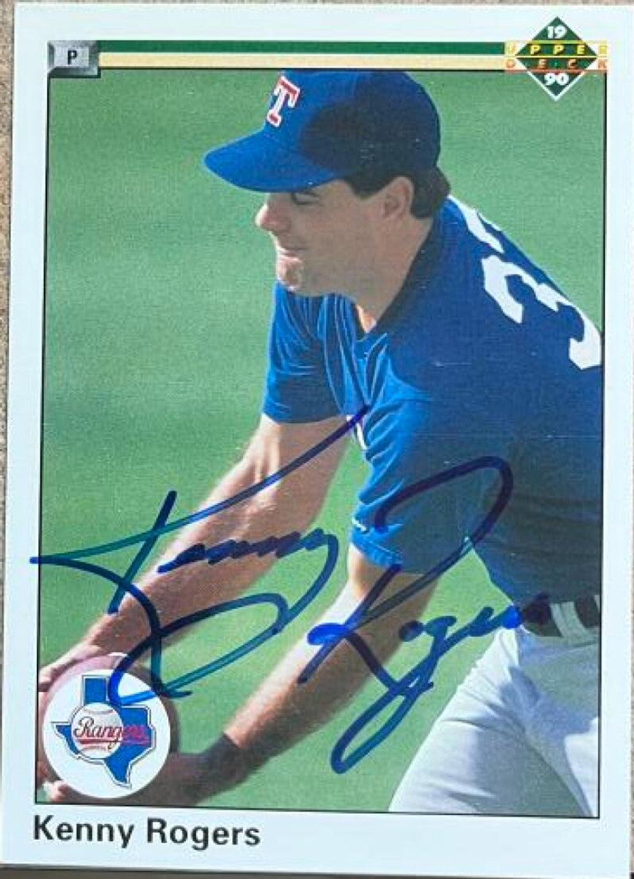 Kenny Rogers Signed 1990 Upper Deck Baseball Card - Texas Rangers