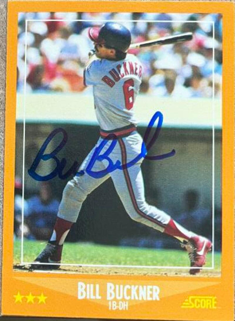 Bill Buckner Signed 1988 Score Baseball Card - California Angels