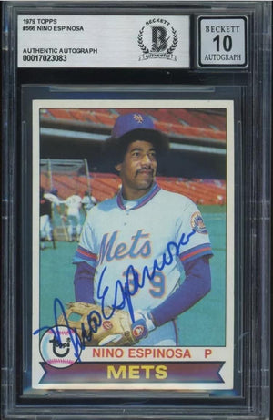 Nino Espinosa Signed 1979 Topps Baseball Card - New York Mets - Beckett Authentication