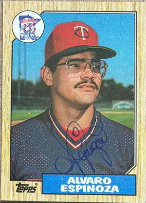 Alvaro Espinoza Signed 1987 Topps Baseball Card - Minnesota Twins