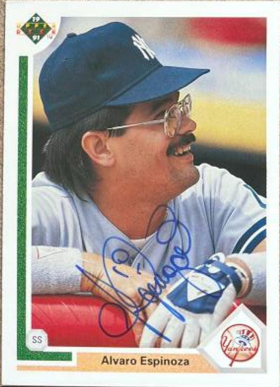 Alvaro Espinoza Signed 1991 Upper Deck Baseball Card - New York Yankees