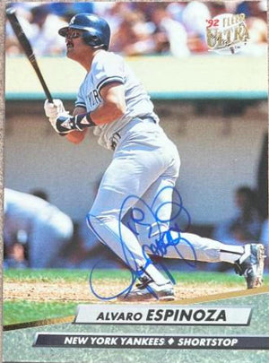 Alvaro Espinoza Signed 1992 Fleer Ultra Baseball Card - New York Yankees