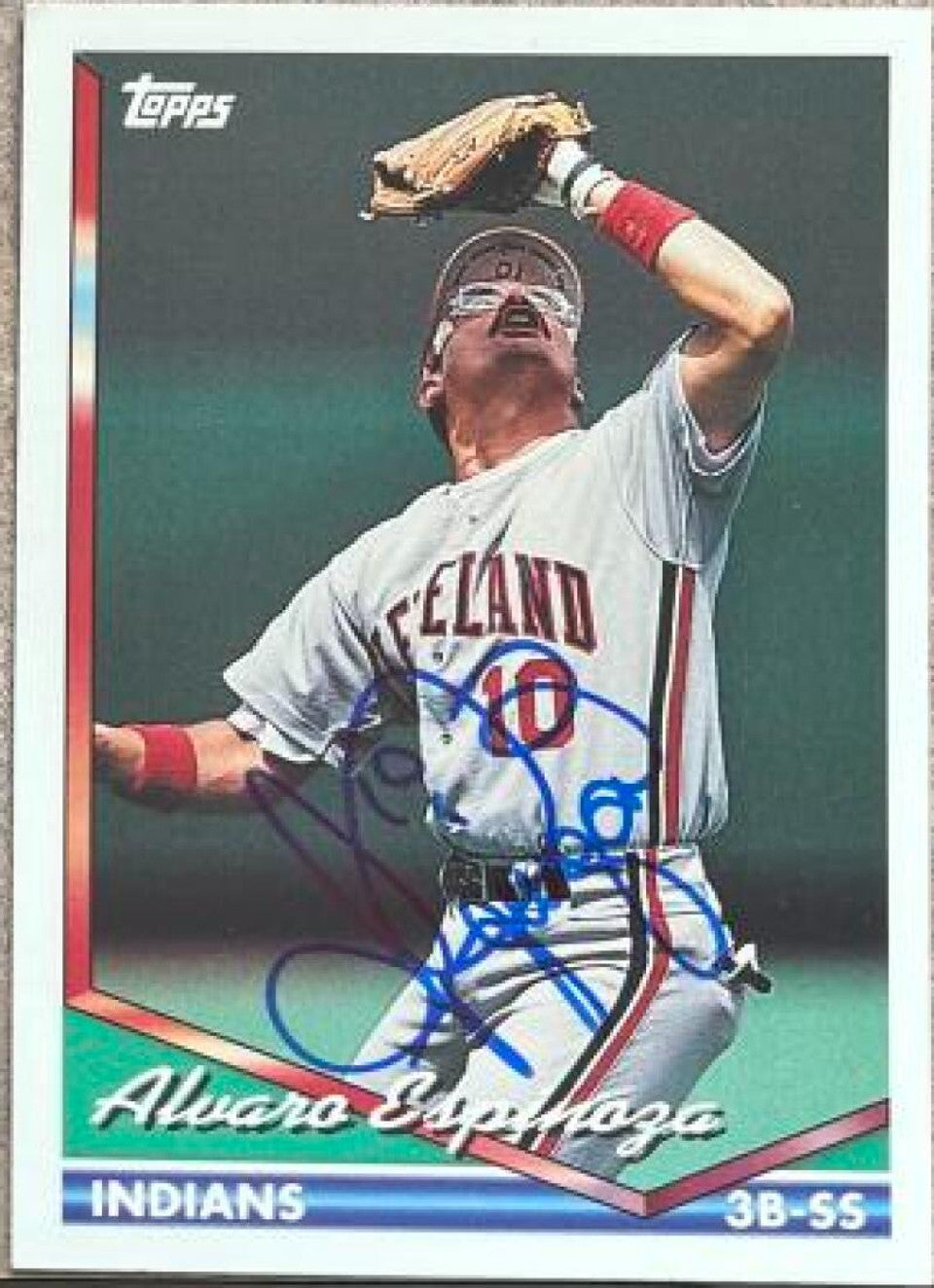 アルバロ・エスピノーザ サイン入り 1994 Topps ベースボールカード - クリーブランド・インディアンス