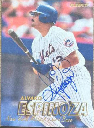 Alvaro Espinoza Signed 1997 Fleer Baseball Card - New York Mets