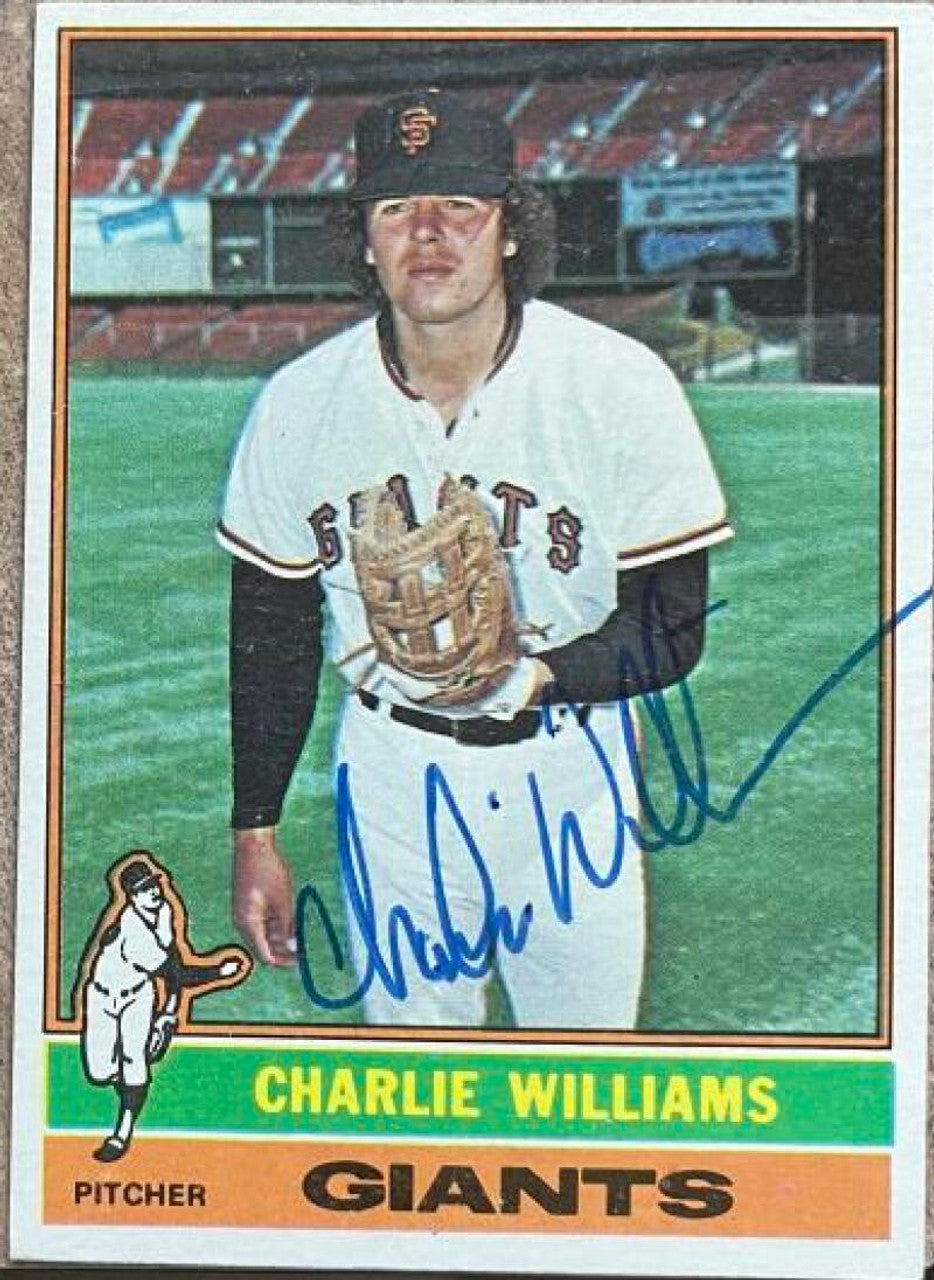 Charlie Williams Signed 1976 Topps Baseball Card - San Francisco Giants