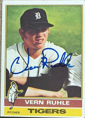 Vern Ruhle Signed 1976 Topps Baseball Card - Detroit Tigers