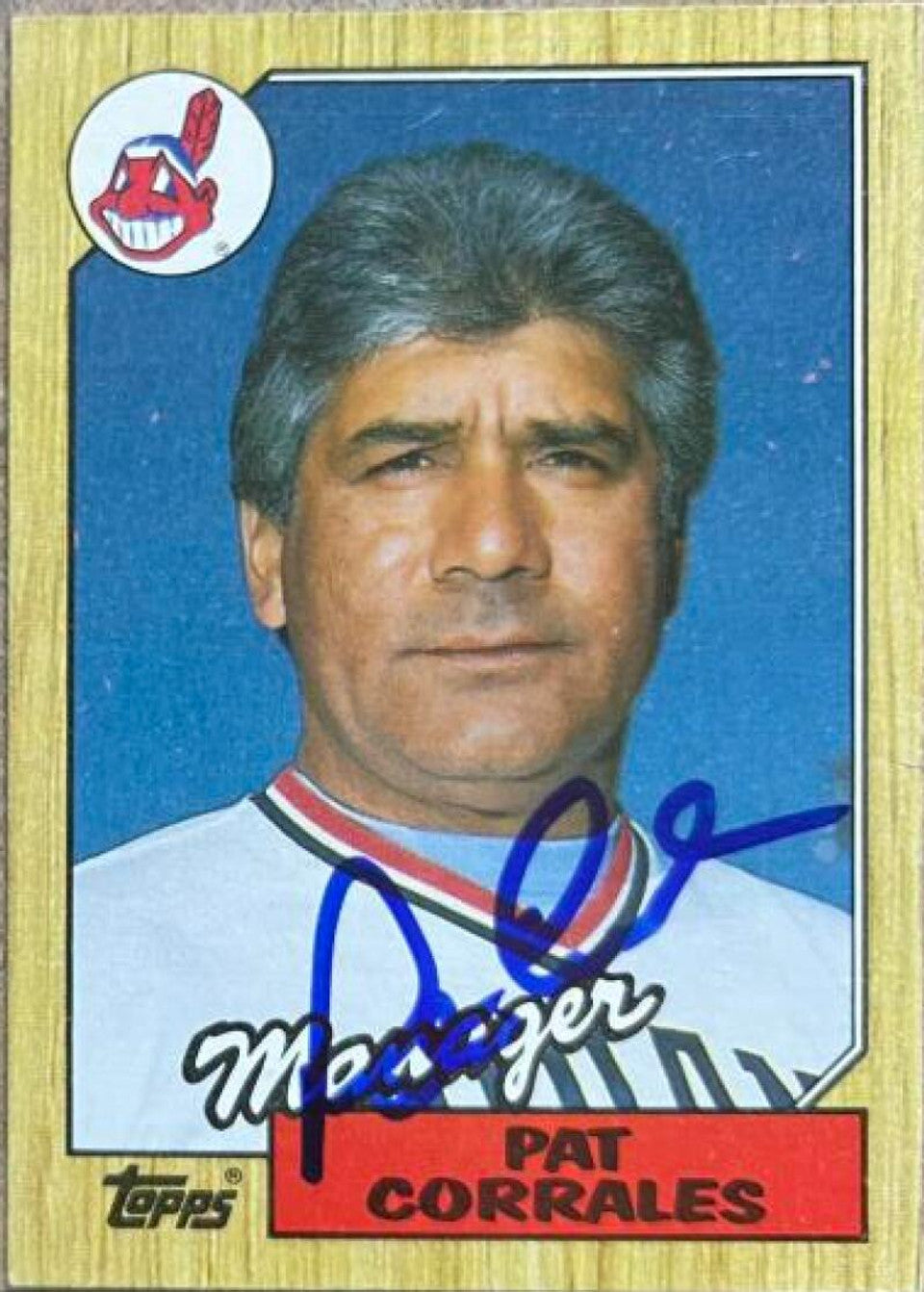 パット・コラレス サイン入り 1987 Topps ベースボールカード - クリーブランド・インディアンス