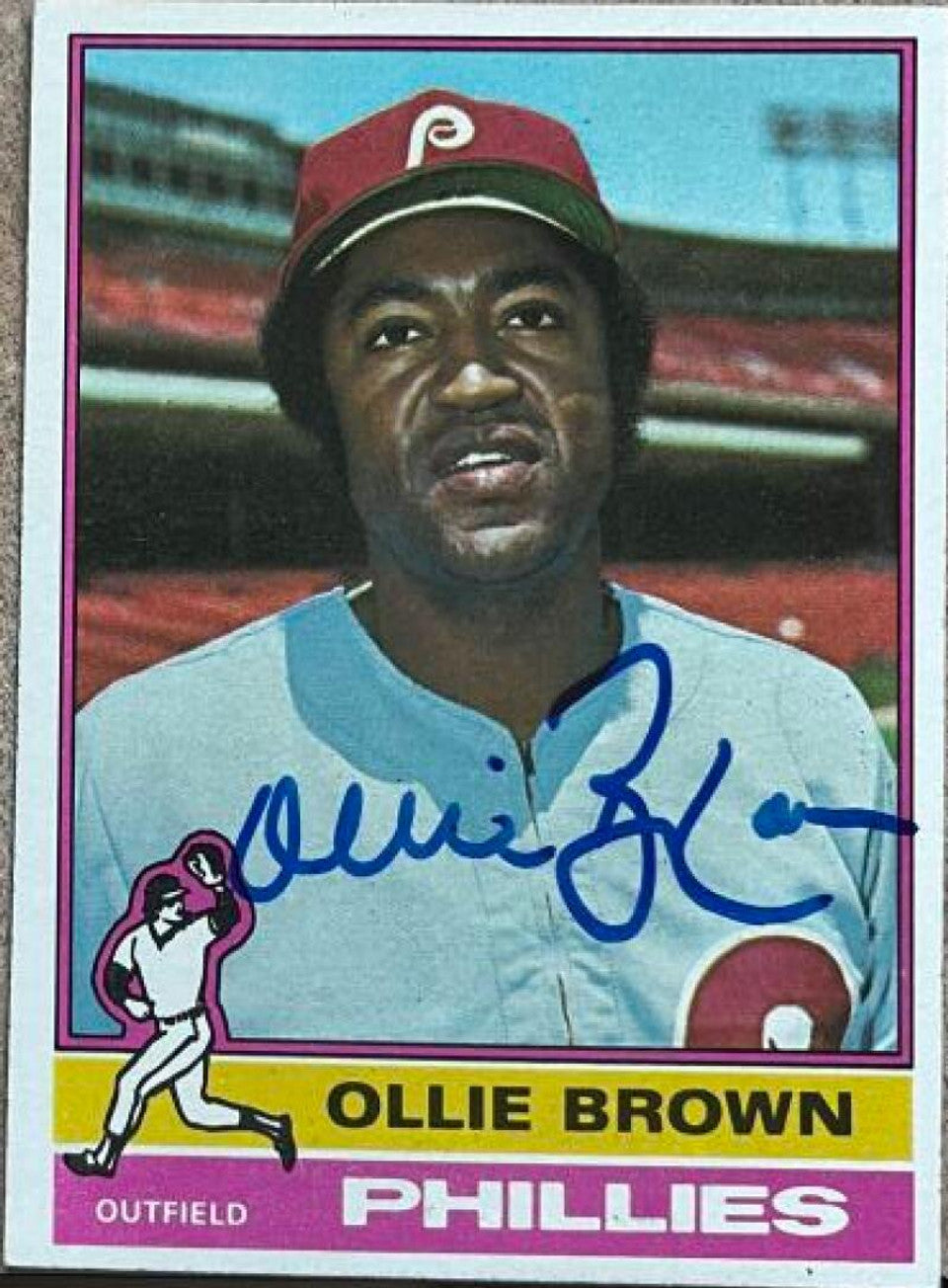 Ollie Brown Signed 1976 Topps Baseball Card - Philadelphia Phillies