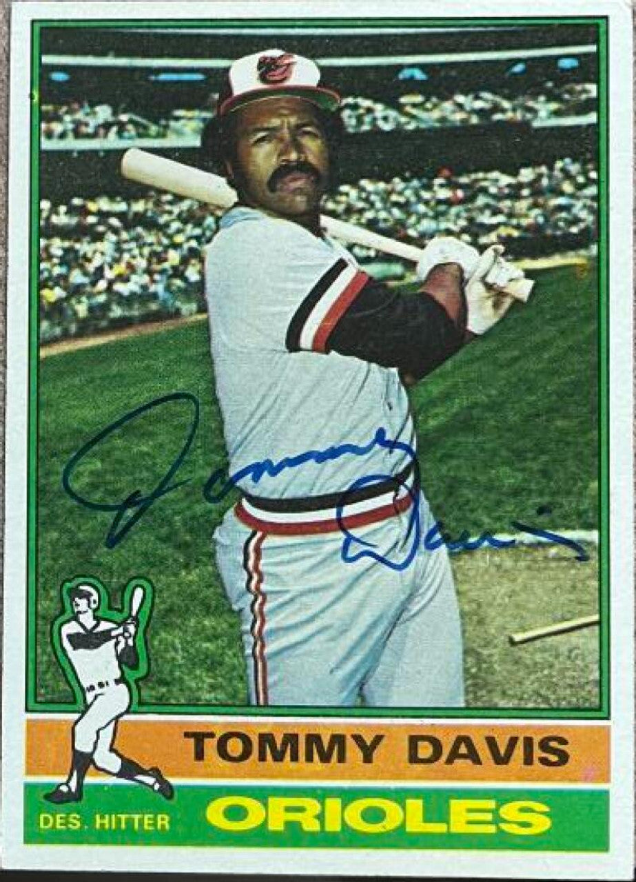 トミー・デイビス サイン入り 1976 Topps ベースボールカード - ボルチモア・オリオールズ