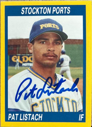 Pat Listach Signed 1990 Cal League Baseball Card - Stockton Ports