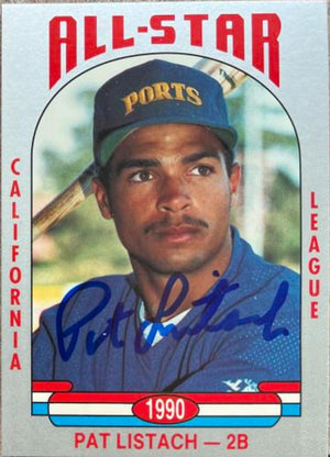 Pat Listach Signed 1990 Cal League All-Stars Baseball Card - Stockton Ports