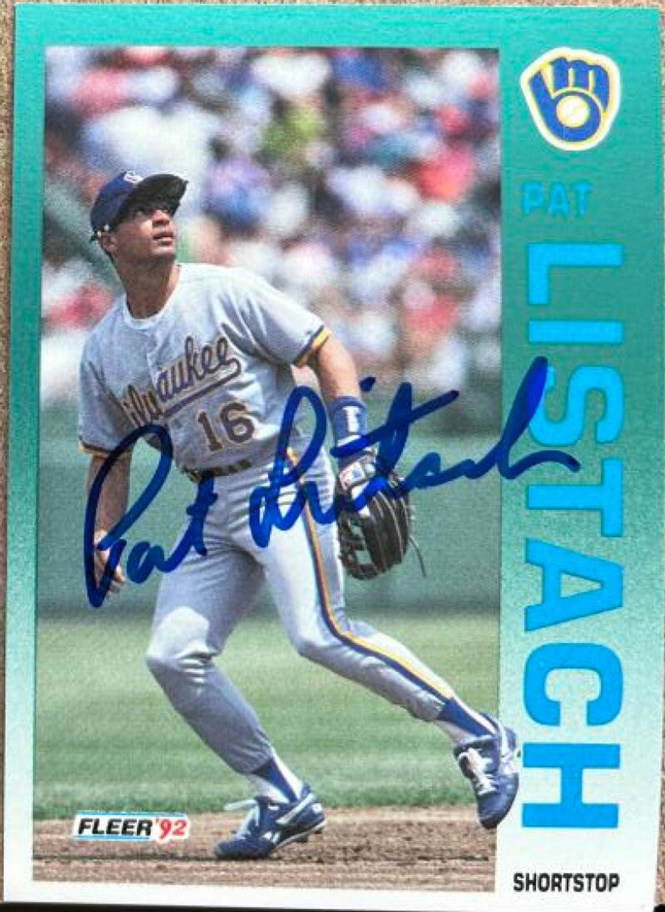 Pat Listach Signed 1992 Fleer Update Baseball Card - Milwaukee Brewers