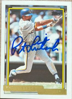 パット・リスタッチ直筆サイン入り 1992 Topps ゴールドトレード ベースボールカード - ミルウォーキー・ブルワーズ