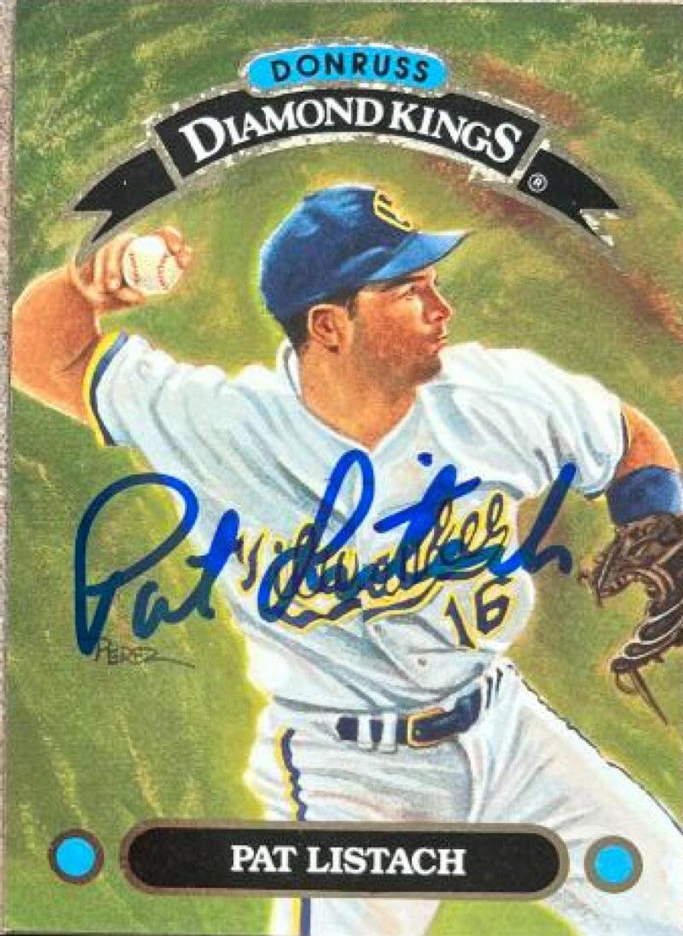 Pat Listach Signed 1993 Donruss Diamond Kings Baseball Card - Milwaukee Brewers