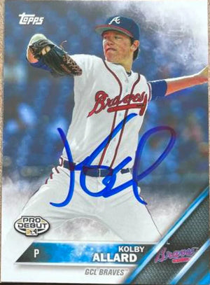 コルビー・アラード サイン入り 2016 Topps プロデビュー ベースボールカード - アトランタ ブレーブス