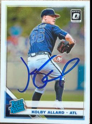 Kolby Allard Signed 2019 Donruss Optic Baseball Card - Atlanta Braves