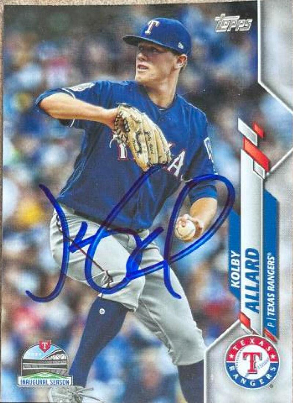 Kolby Allard Signed 2020 Topps Baseball Card - Texas Rangers