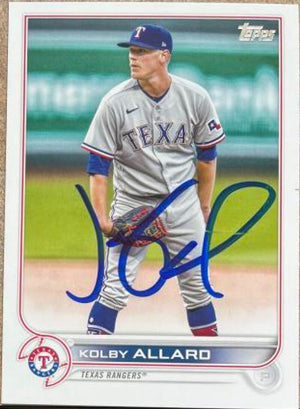 Kolby Allard Signed 2022 Topps Update Baseball Card - Texas Rangers