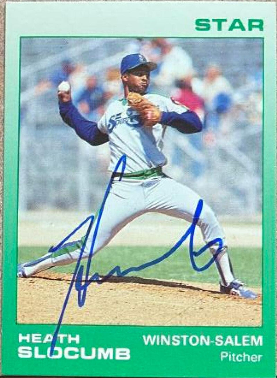 Heathcliff Slocumb Signed 1988 Star Baseball Card - Winston-Salem Spirits