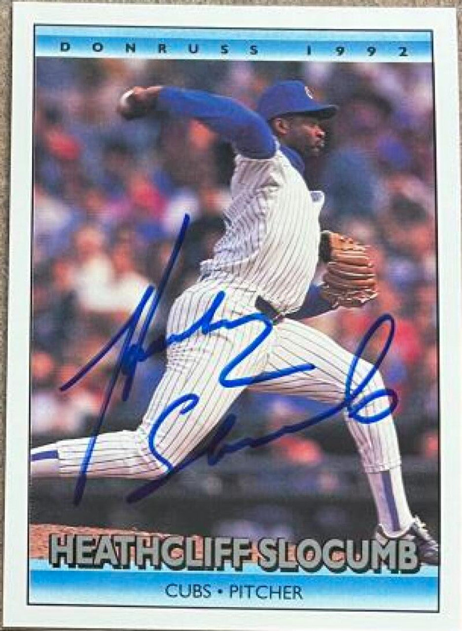 Heathcliff Slocumb Signed 1992 Donruss Baseball Card - Chicago Cubs