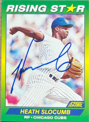 Heathcliff Slocumb Signed 1992 Score 100 Rising Stars Baseball Card - Chicago Cubs