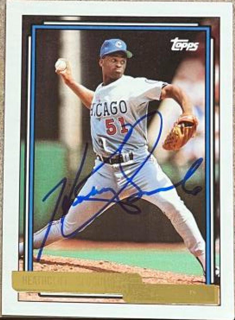 Heathcliff Slocumb Signed 1992 Topps Gold Baseball Card - Chicago Cubs