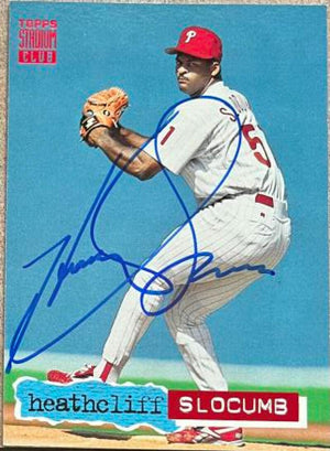 Heathcliff Slocumb Signed 1994 Stadium Club Baseball Card - Philadelphia Phillies