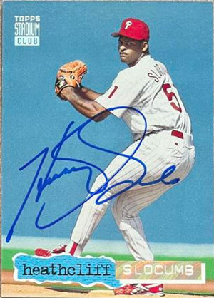 Heathcliff Slocumb Signed 1994 Stadium Club Golden Rainbow Baseball Card - Philadelphia Phillies