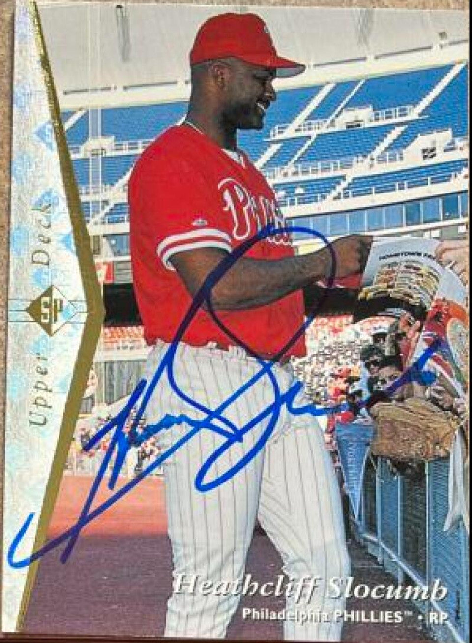 Heathcliff Slocumb Signed 1995 SP Superbafoil Baseball Card - Philadelphia Phillies