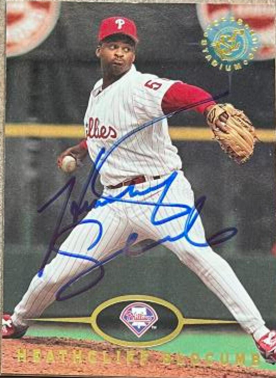 Heathcliff Slocumb Signed 1995 Stadium Club Baseball Card - Philadelphia Phillies