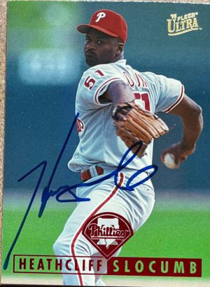 Heathcliff Slocumb Signed 1995 Fleer Ultra Baseball Card - Philadelphia Phillies