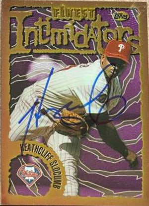 Heathcliff Slocumb Signed 1996 Topps Finest Baseball Card - Philadelphia Phillies #125