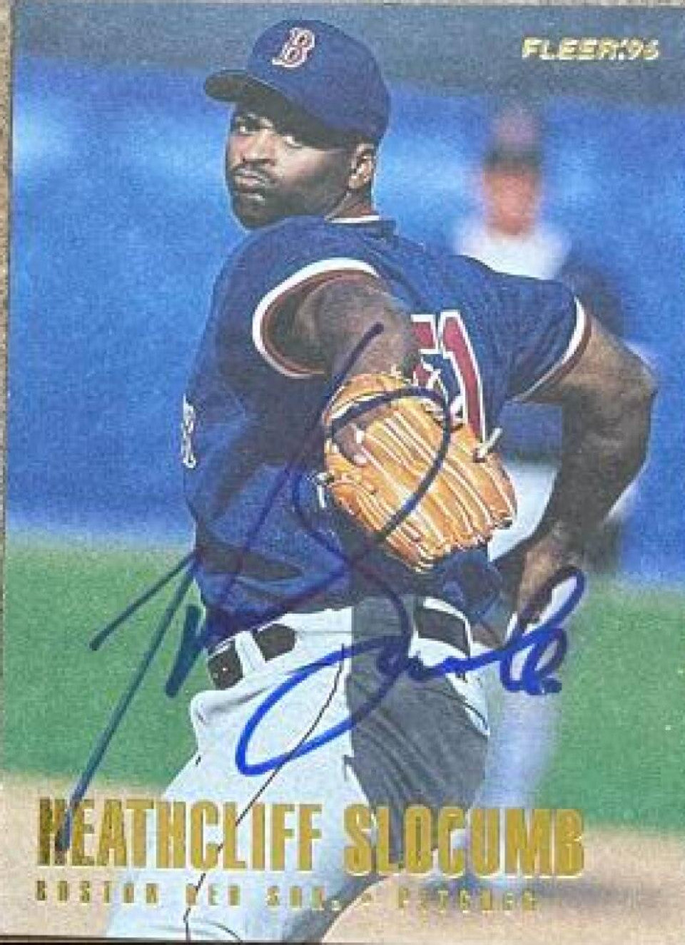 Heathcliff Slocumb Signed 1996 Fleer Update Baseball Card - Boston Red Sox