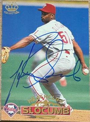 Heathcliff Slocumb Signed 1996 Pacific Crown Collection Baseball Card - Philadelphia Phillies