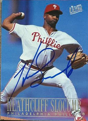 Heathcliff Slocumb Signed 1996 Fleer Ultra Baseball Card - Philadelphia Phillies