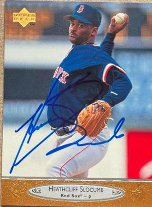 ヒースクリフ・スロカム サイン入り 1996 アッパーデッキ ベースボールカード - ボストン レッドソックス
