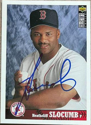 Heathcliff Slocumb Signed 1997 Collector's Choice Baseball Card - Boston Red Sox