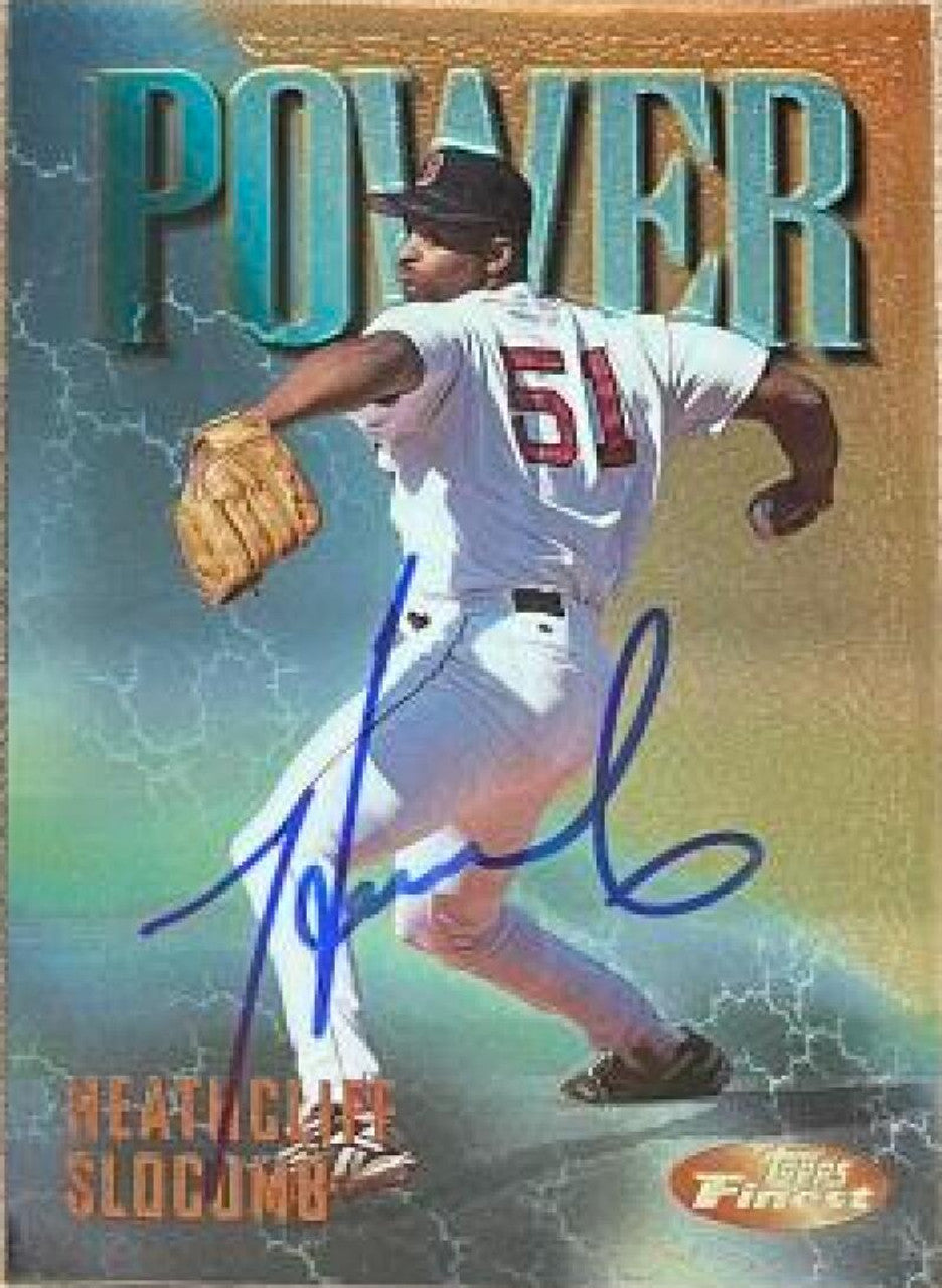 Heathcliff Slocumb Signed 1997 Topps Finest Baseball Card - Boston Red Sox