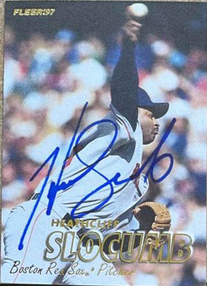 Heathcliff Slocumb Signed 1997 Fleer Baseball Card - Boston Red Sox