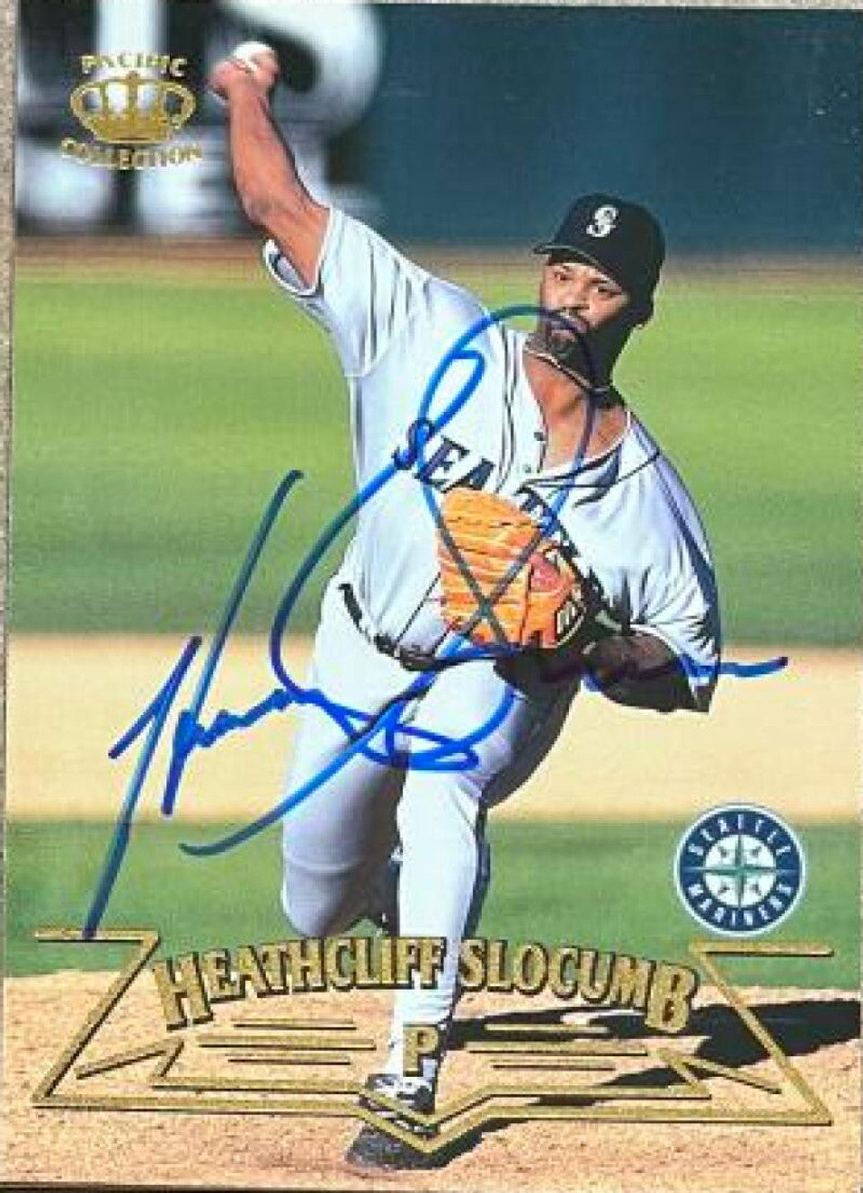 Heathcliff Slocumb Signed 1998 Pacific Baseball Card - Seattle Mariners