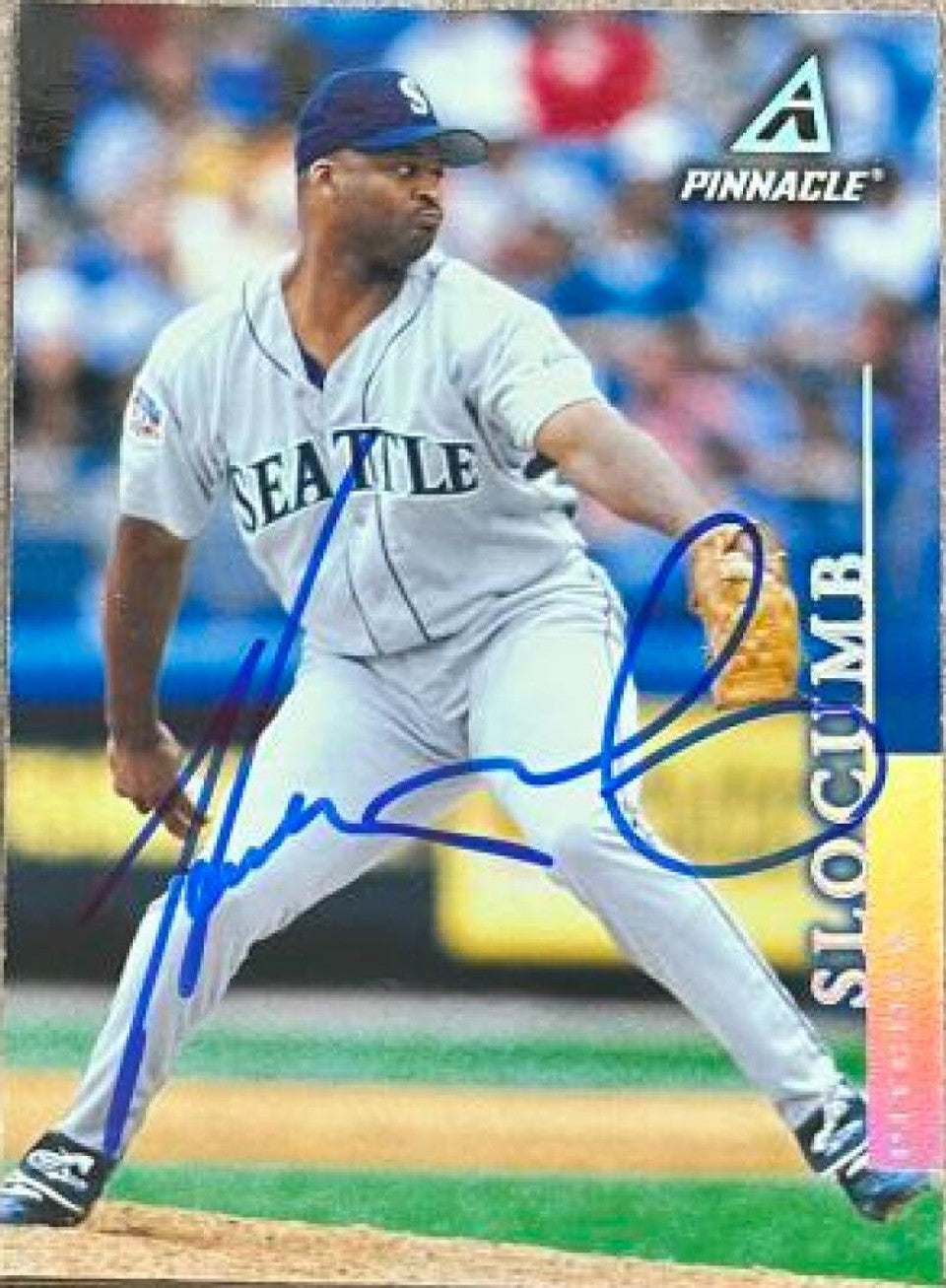 Heathcliff Slocumb Signed 1998 Pinnacle Baseball Card - Seattle Mariners