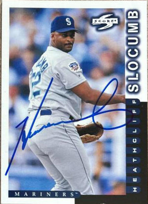 Heathcliff Slocumb Signed 1998 Score Baseball Card - Seattle Mariners